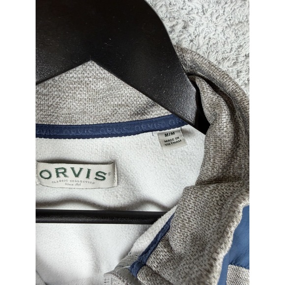 Orvis Jacket Mens Size M Gray Blue Long Sleeve Fleece Outdoor Full Zip - Picture 2 of 7